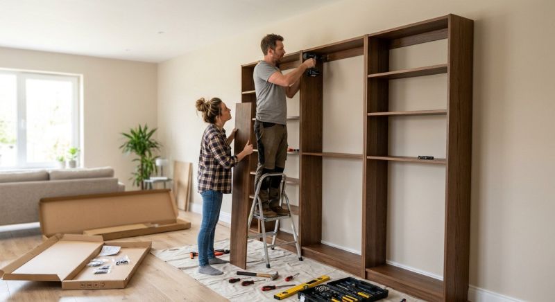 Built In Bookcase Installation in Greensboro, NC